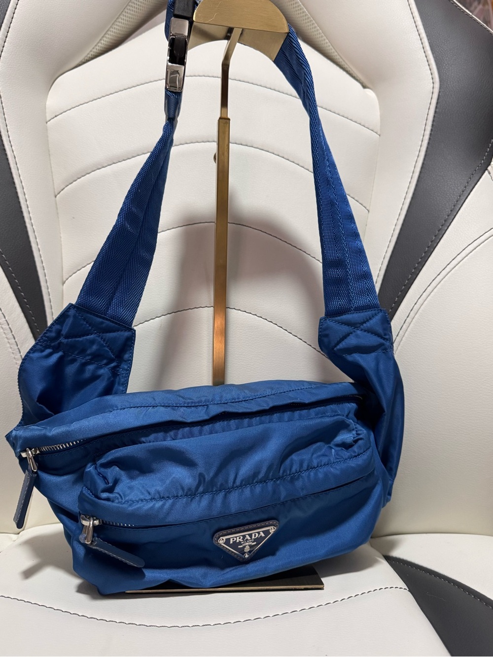 Prada Royal Blue Nylon Crossbody Bag